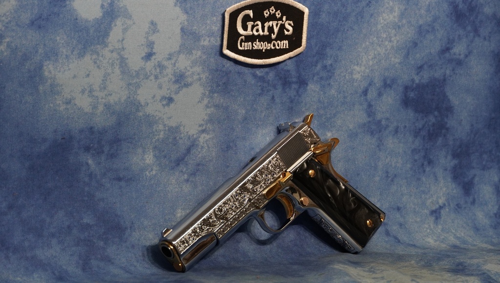 SEATTLE ENGRAVING COLT 1911 45 ACP VINE & BERRIES HIGH POLISH CHROME