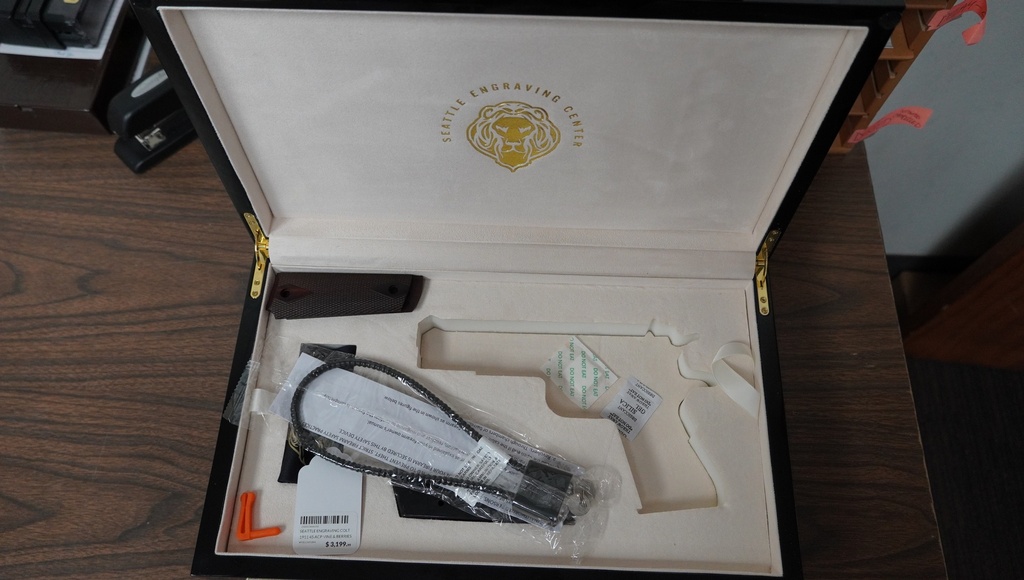 SEATTLE ENGRAVING COLT 1911 45 ACP VINE & BERRIES HIGH POLISH CHROME