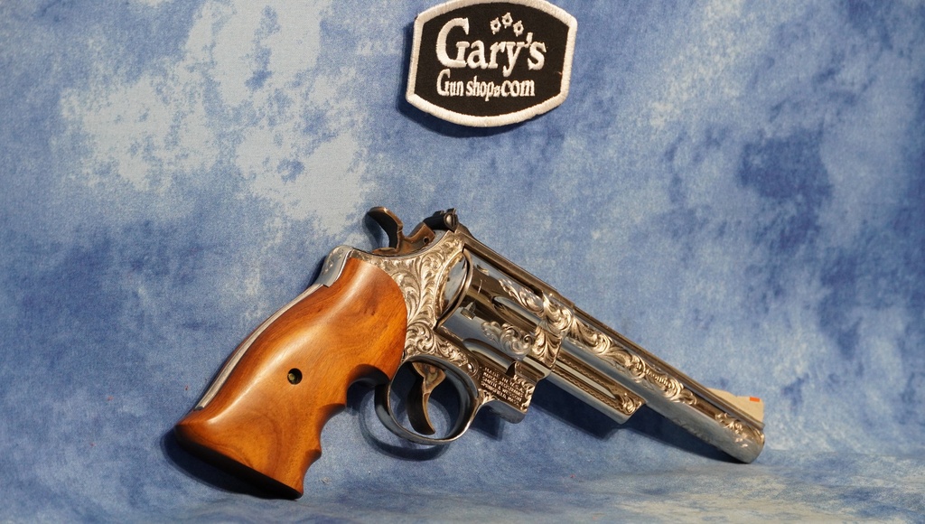 USED SMITH & WESSON MODEL 57 NICKEL FACTORY ENGRAVED 41 MAGNUM