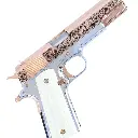 SEATTLE ENGRAVING COLT 1911 GOV'T DIA DE LOS MUERTOS 45 ACP 18K ROSE GOLD SLIDE CHROME FRAME