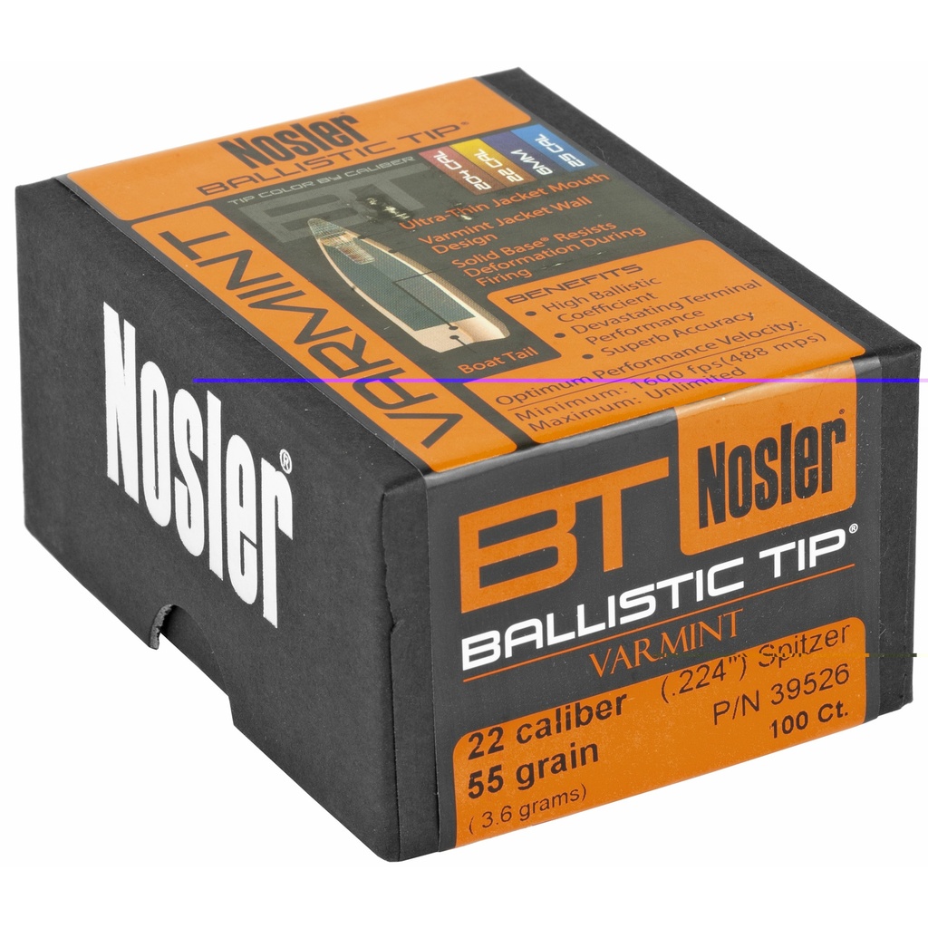 Nosler 22 Cal 55gr 100ct