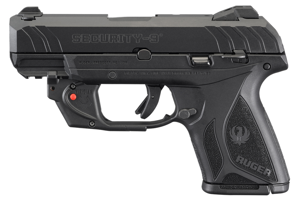 RUGER 3830 SECURITY-9 9MM 3.42" BBL COMPACT RED VIRIDIAN 10 RND (2)