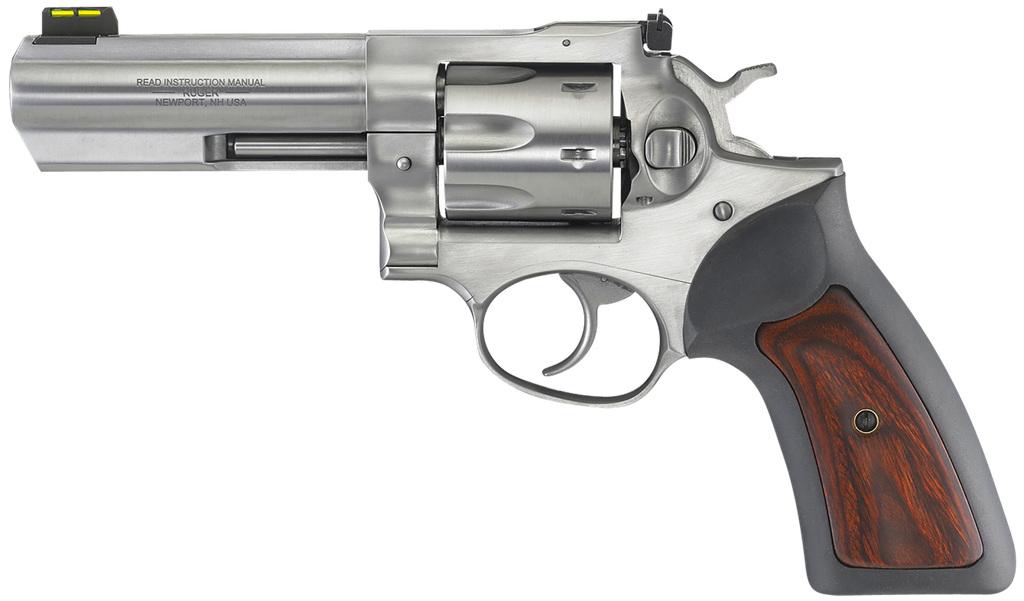 RUGER 1771 GP100 357 MAG 4.2" SS ADJ FOS RUBBER/WOOD  7RND (2)