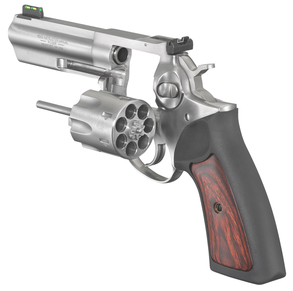 RUGER 1771 GP100 357 MAG 4.2" SS ADJ FOS RUBBER/WOOD  7RND (4)