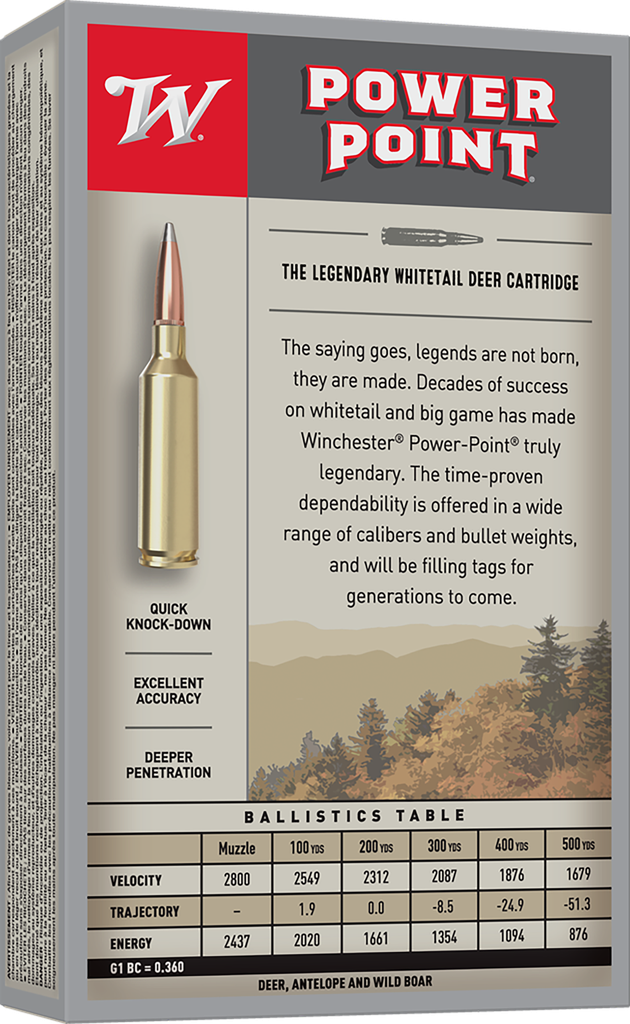 WINCHESTER X708 POWER-POINT 7MM-08 REM 140 GRAIN 20 RNDS (2)