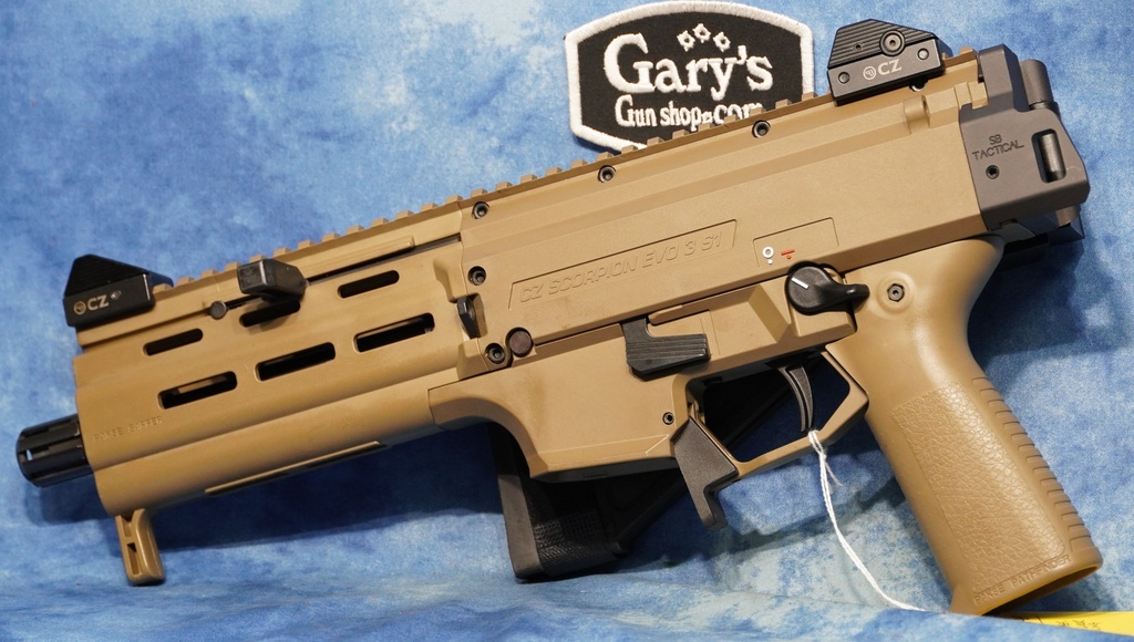 USED CZ SCORPION EVO 3 S1 9MM FDE PISTOL W/BRACE