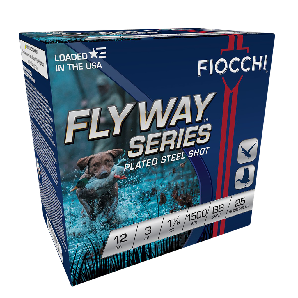 FIOCCHI 123STBB FLYWAY 12 GA 3" BB STEEL 1" 1/8" 25 RNDS