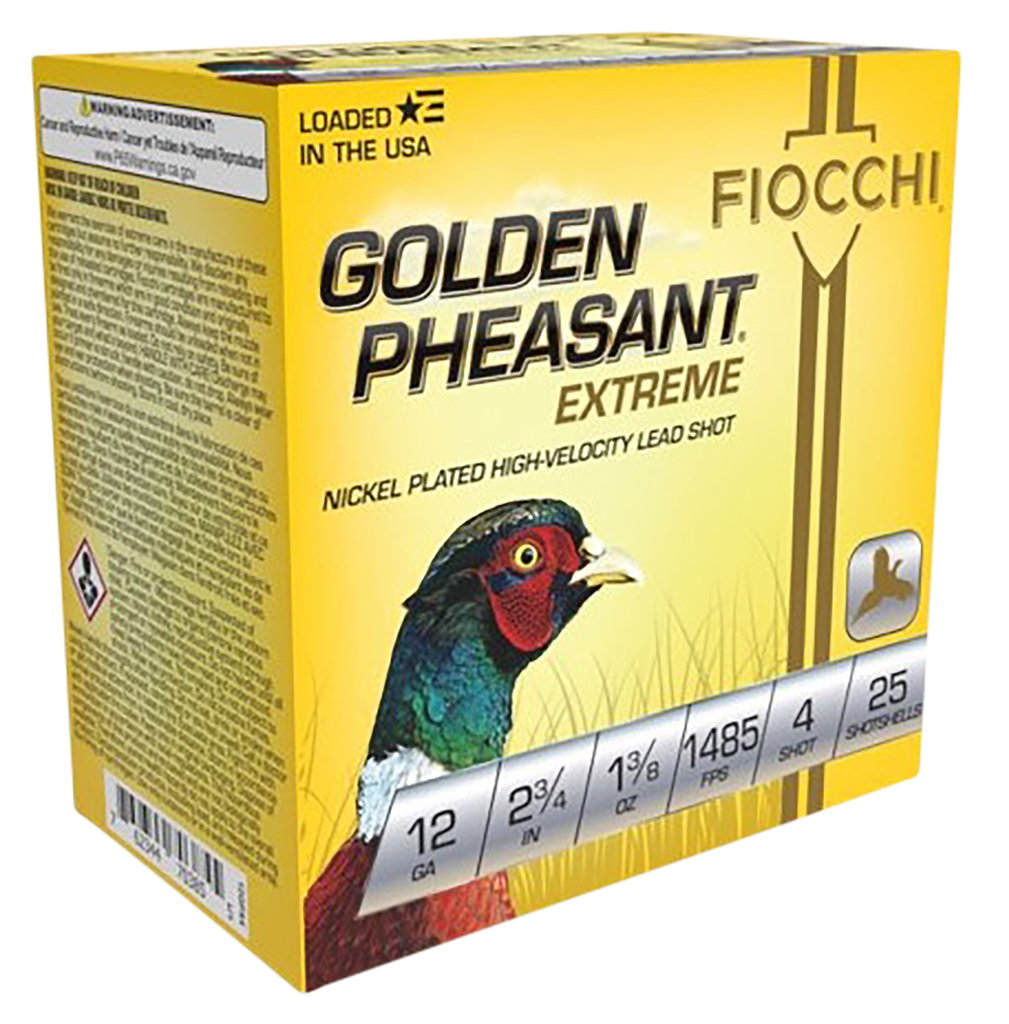 FIOCCHI 12GPX4 GOLDEN PHEASANT EXTREMA 12 GAUGE 2-3/4" 1 3/8OZ #4 SHOT 25 RNDS