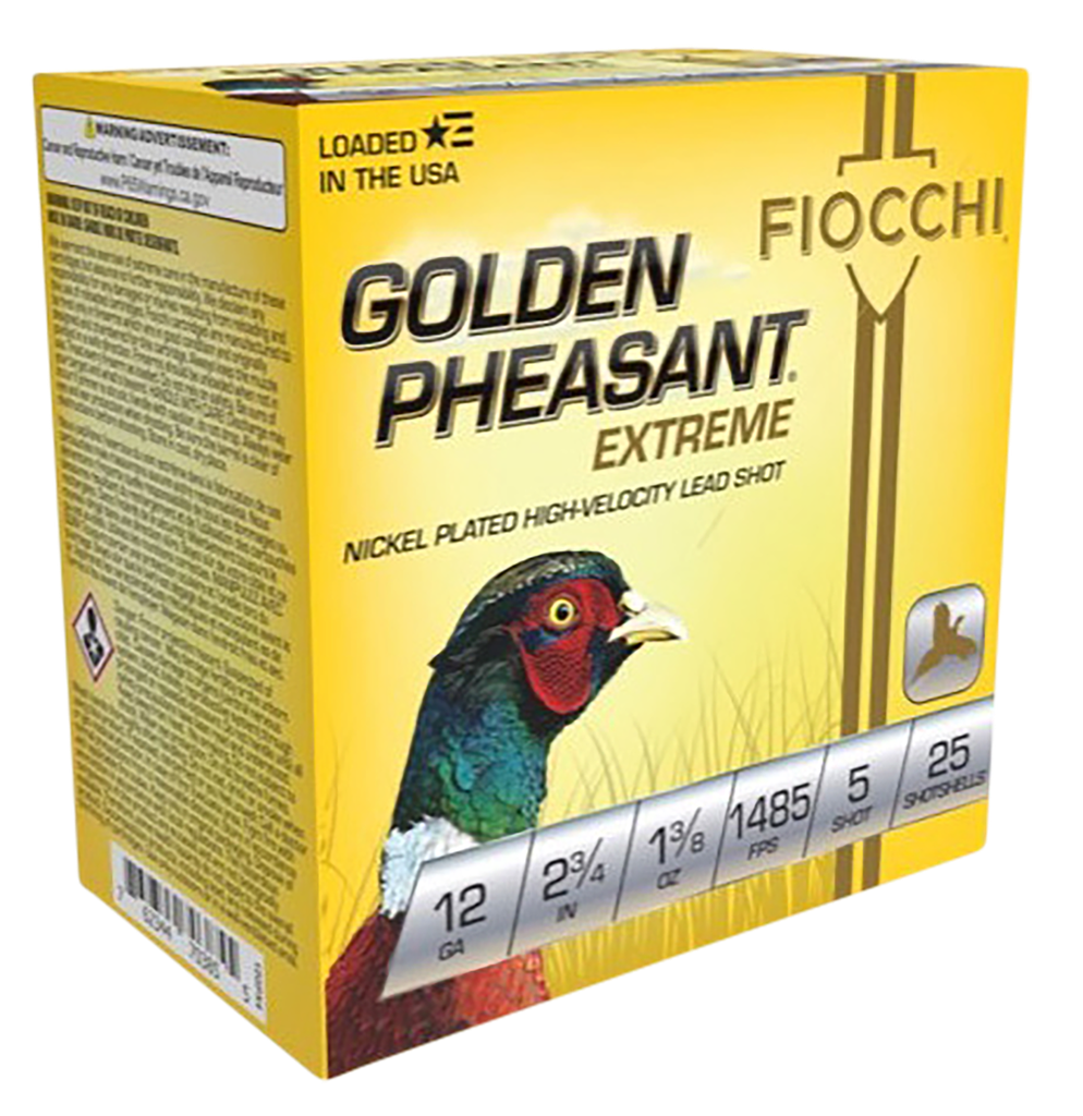 FIOCCHI 12GPX5 GOLDEN PHEASANT EXTREMA 12 GA 2-3/4" 1-3/8OZ #5 SHOT 25 RNDS