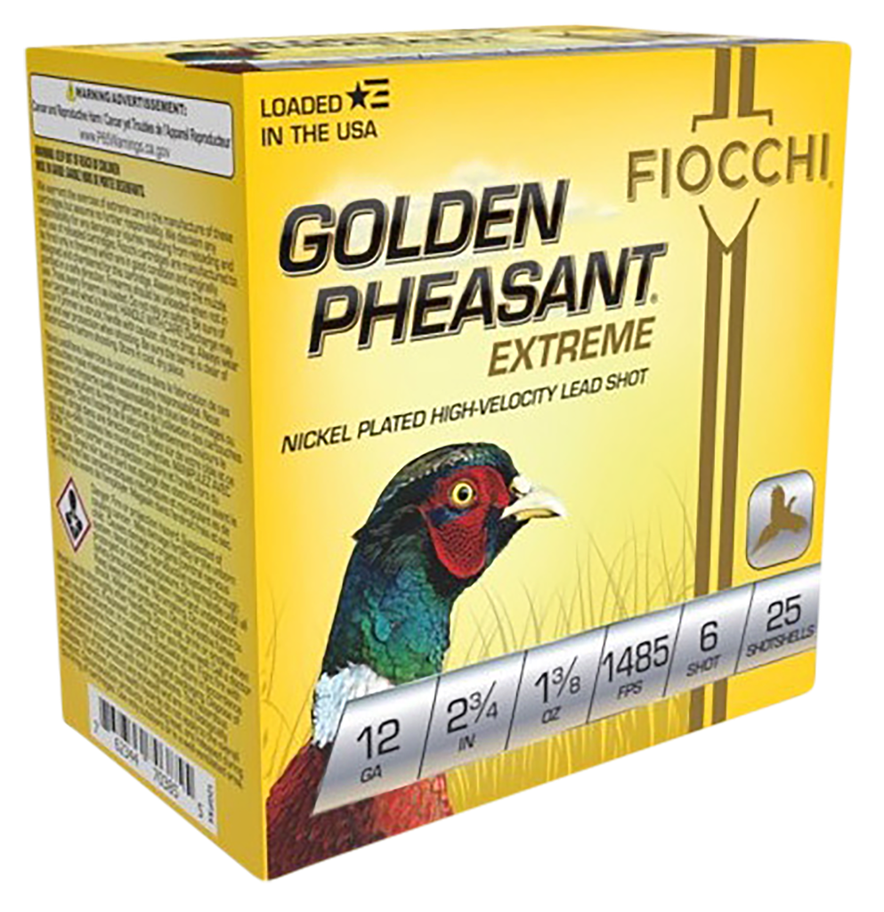 FIOCCHI 12GPX6 GOLDEN PHEASANT EXTREMA 12 GAUGE 2-3/4" 1 3/8OZ 6 SHOT 25 RNDS 