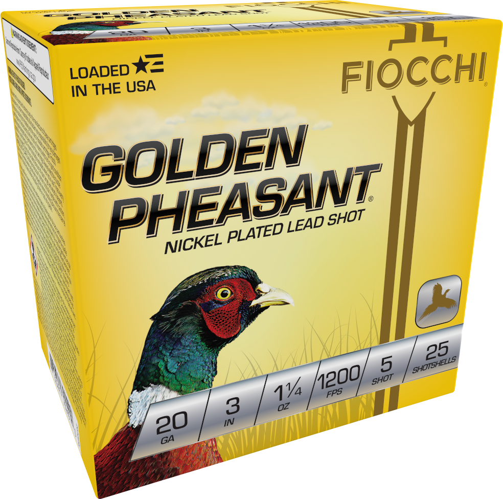 FIOCCHI 203GP5 GOLDEN PHEASANT EXTREMA 20 GAUGE 3" 1-1/4OZ #5 SHOT 25 RNDS
