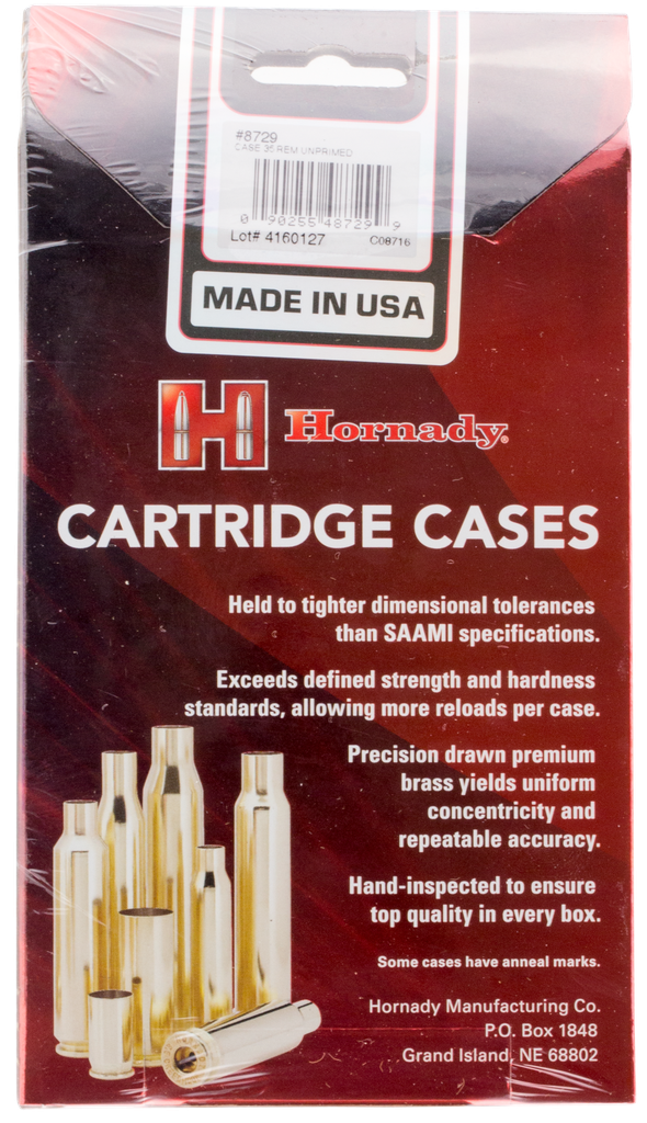 HORNADY 8729 35 REMINGTON UNPRIMED RIFLE BRASS 50 RNDS