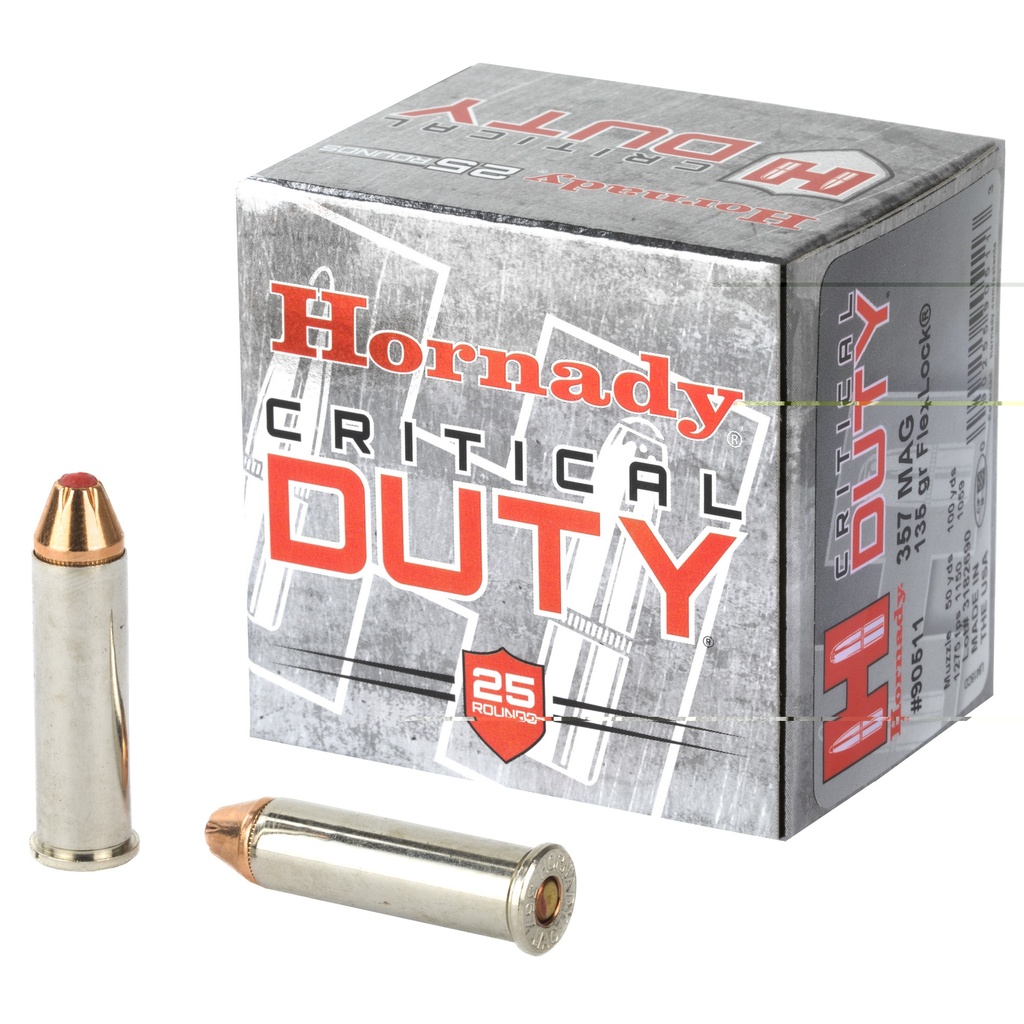 HORNADY 90511 CRITICAL DUTY 357 MAGNUM 135 GRAIN FLEXLOCK 25 RNDS 