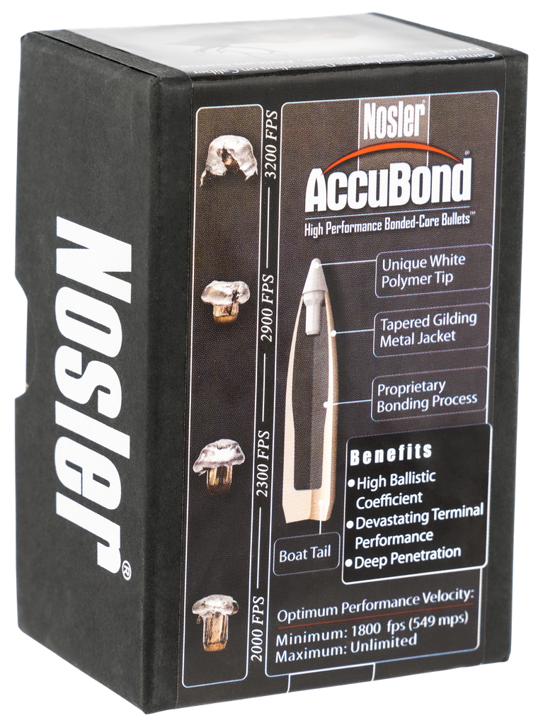 NOSLER 52165 ACCUBOND 30 CALIBER 125 GRAIN SPITZER POINT 50 CNT