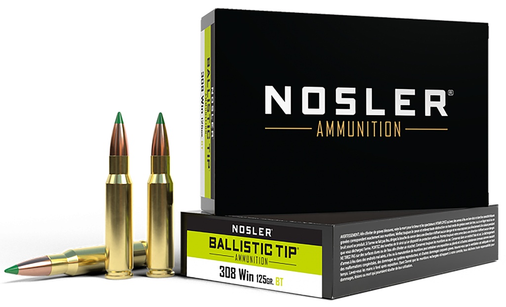NOSLER 40061 TROPHY GRADE 308 WIN 125 GRAIN BALLISTIC TIP 20 RNDS