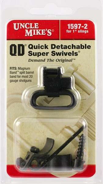 UNCLE MIKES 15972 SHOTGUN SWIVELS MAGNUM BAND SWIVEL 1" QUICK DETACH BLACK SOME 20 GAUGE