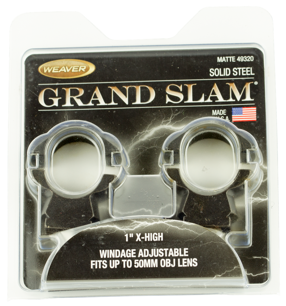 WEAVER MOUNTS GRAND SLAM WINDAGE ADJUSTABLE, WEAV 49320  GRANDSLAM WA RNGS 1IN XH MT