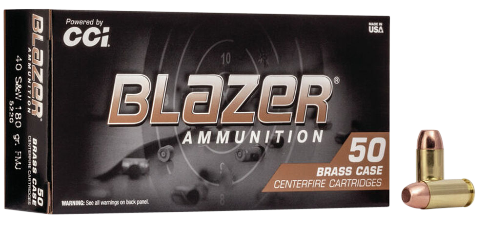 CCI 5220 BLAZER BRASS 40 S&W 180 GRAIN FMJ 50 RNDS