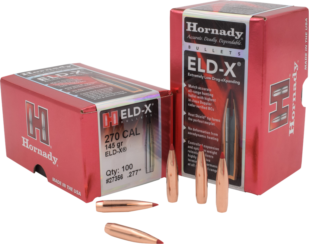 HORNADY 27356 ELD-X 270 CAL .277 145 GRAIN ELD-X 100 CNT