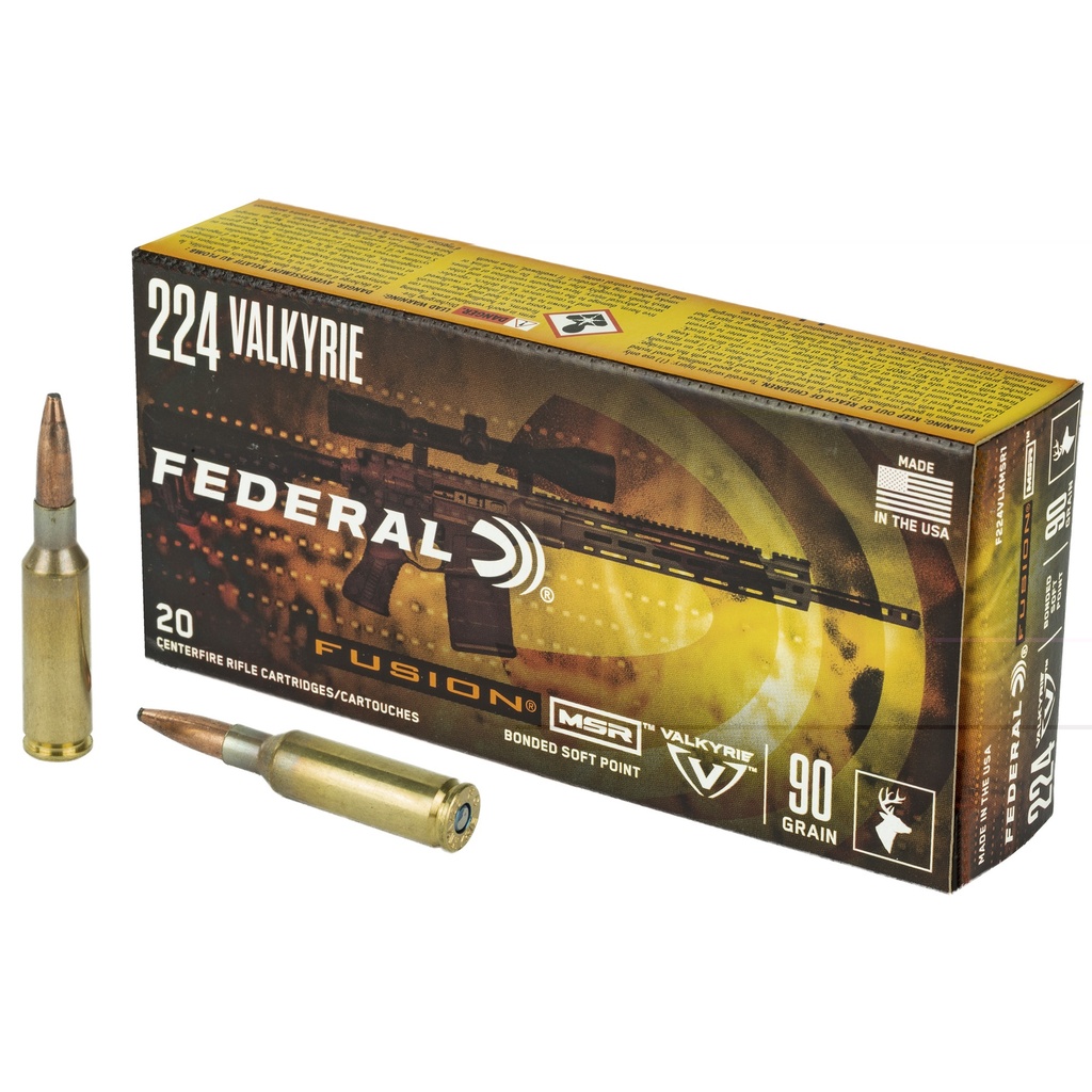 FEDERAL F224VLKMSR1 FUSION 224 VALKYRIE 90 GRAIN 20 RNDS