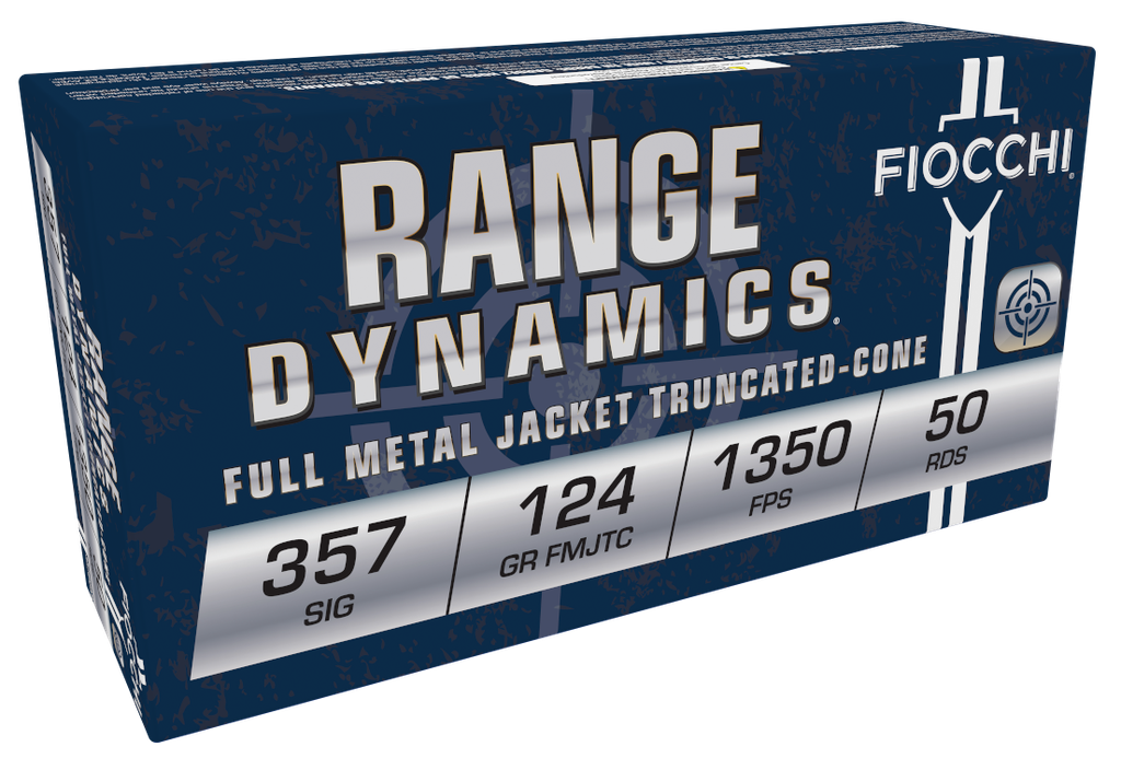 FIOCCHI 357SIGAP RANGE DYNAMICS 357 SIG 124 GRAIN FMJ 50 RNDS