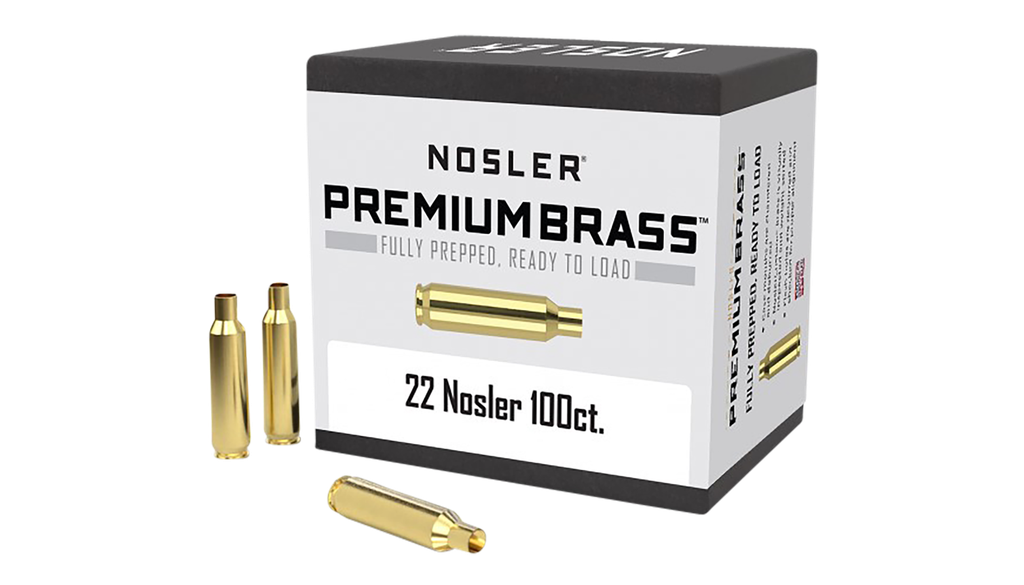 NOSLER 10067 PREMIUM UNPRIMED RIFLE BRASS 22 NOSLER 100 RNDS