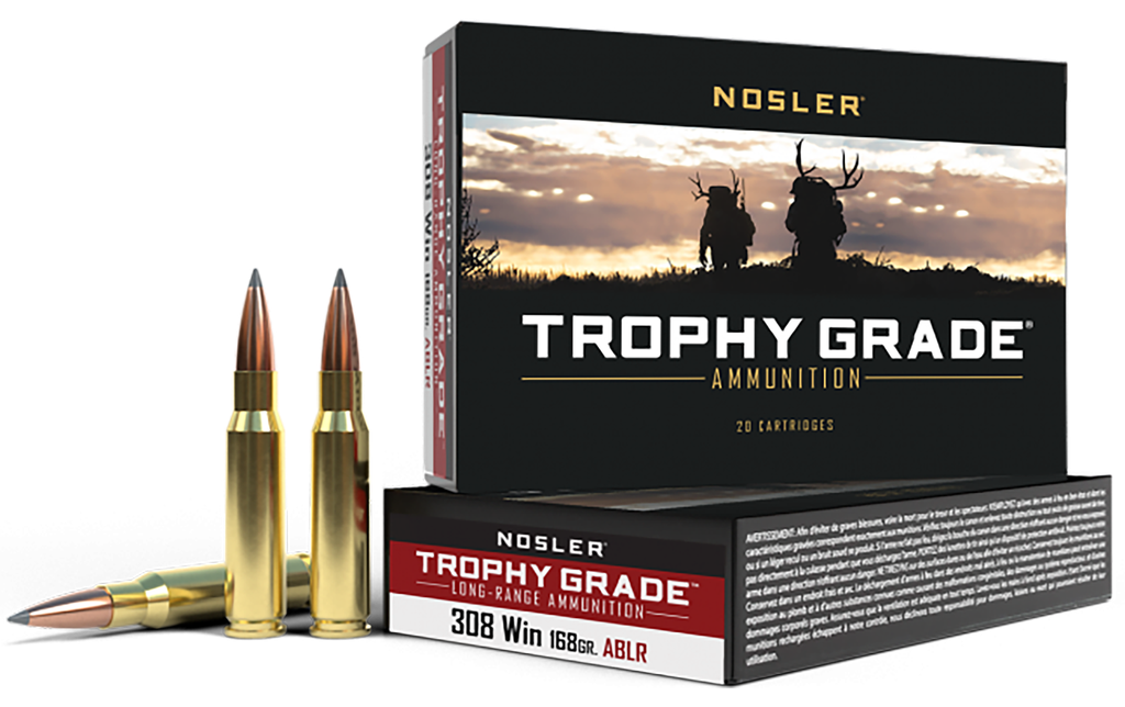 NOSLER 60101 TROPHY GRADE LONG-RANGE 308 WIN 168 GRAIN ABLR 20 RNDS