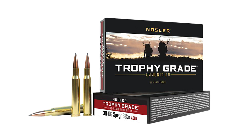 NOSLER 60102 TROPHY GRADE LONG-RANGE 30-06 SPRINGFIELD 168 GRAIN ABLR 20 RNDS