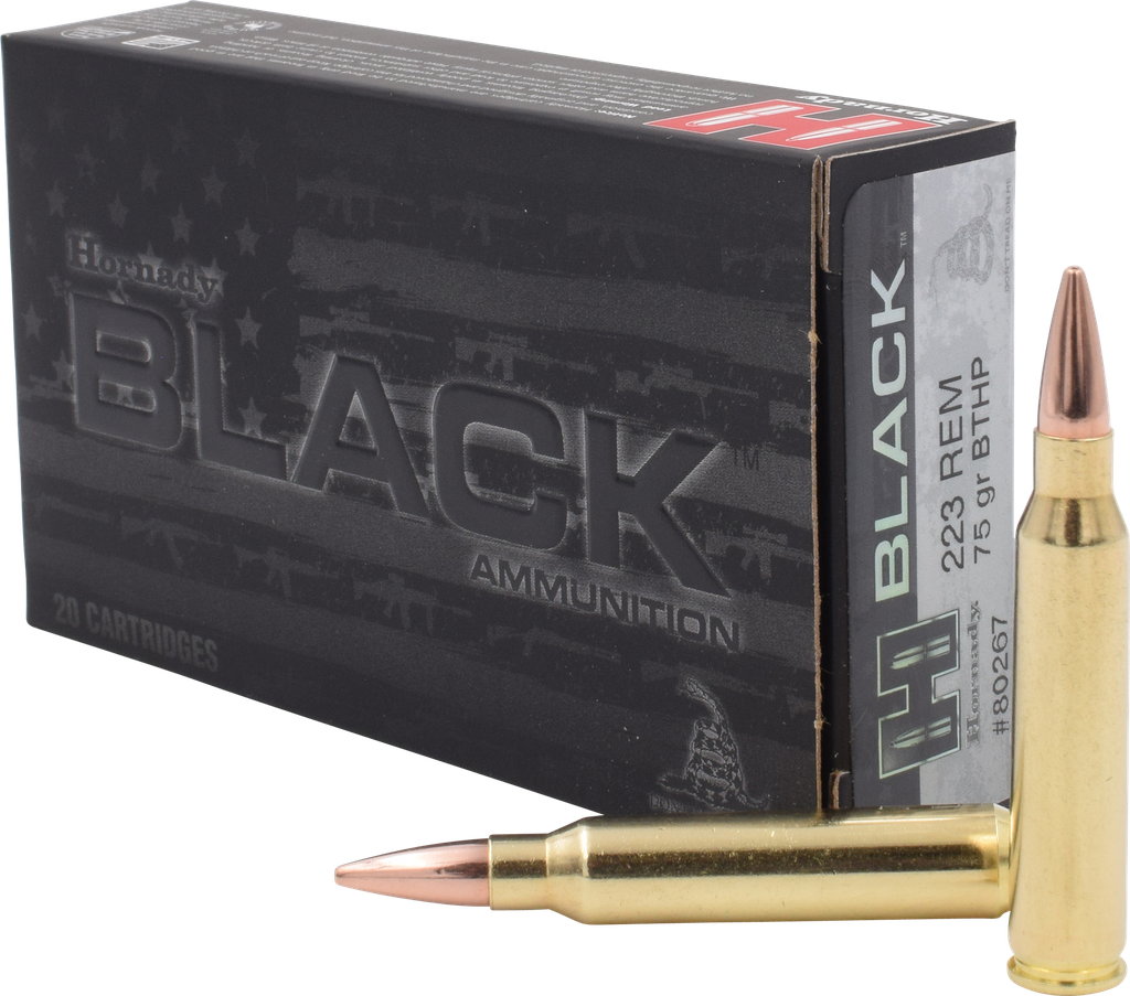 HORNADY 80267 BLACK 223 REM 75 GRAIN BTHP 20 RNDS 