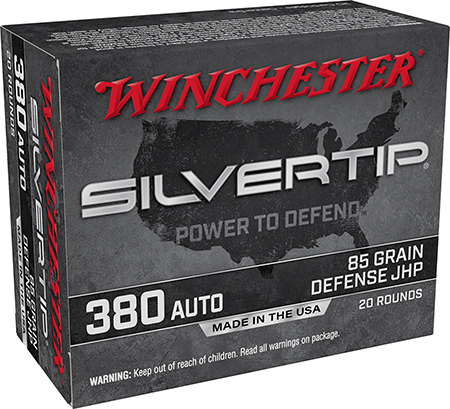 WINCHESTER W380ST SILVERTIP 380 ACP 85 GRAIN HP 20 RNDS 