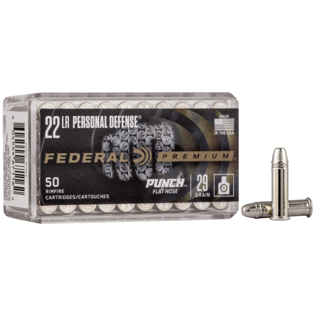 FEDERAL FEPD22L1 PREMIUM PUNCH 22 LR 29 GRAIN FN 50 RNDS