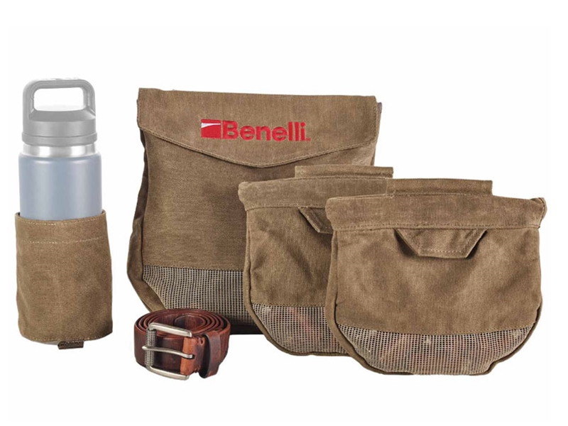 BENELLI LODGE DOVE POUCH, BOTTLE HOLDER, & BELT KIT, OLIVE WAXED COTTON #94085