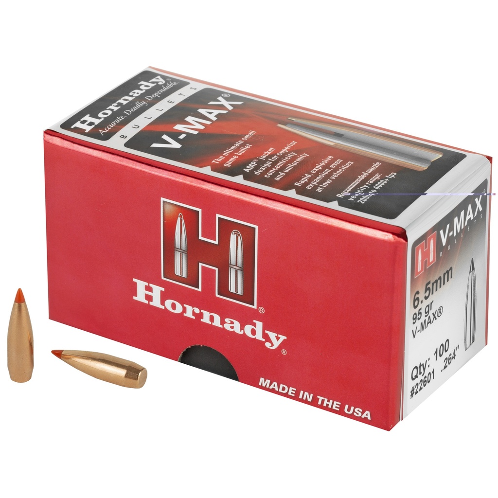 HORNADY V-MAX 6.5MM .264 95GR 100CT 22601