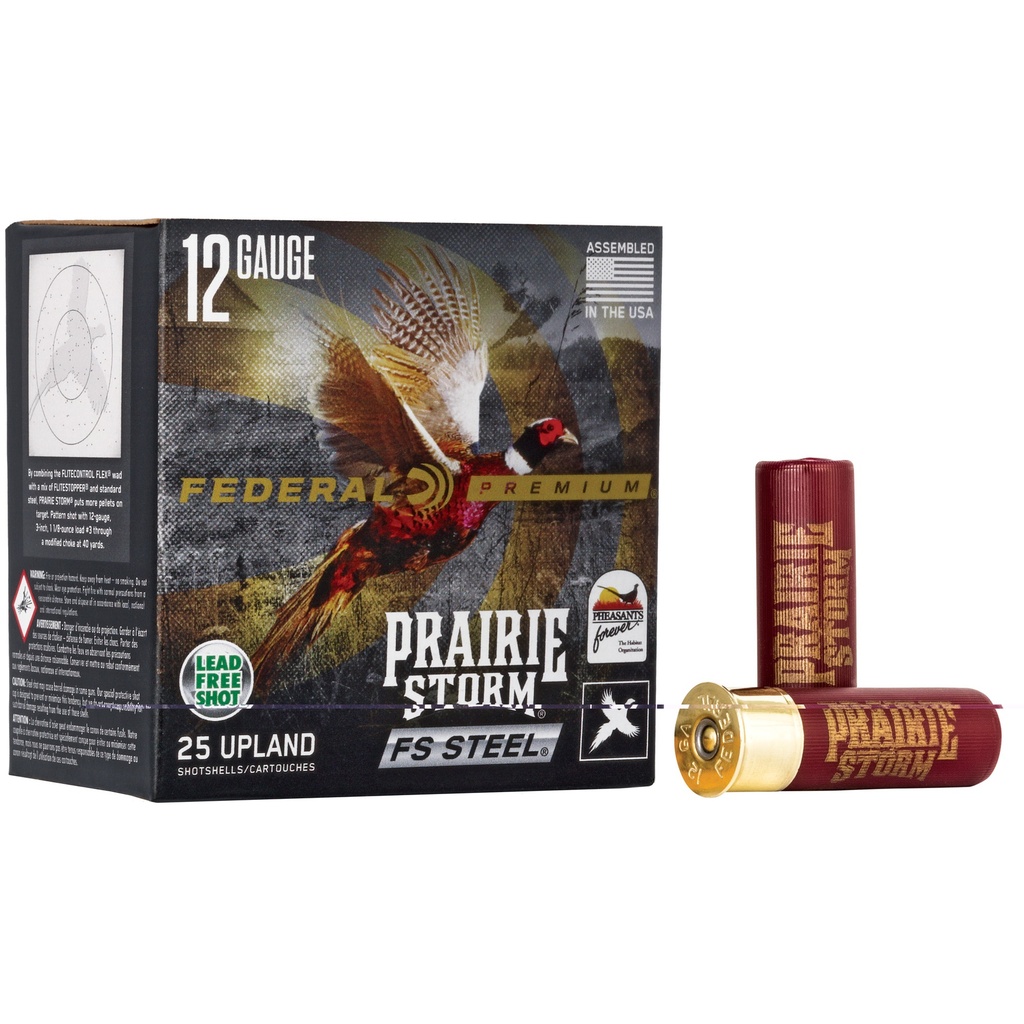 FEDERAL PFSX143FS4 PRAIRIE STORM STEEL 12 GA 3" #4 STEEL 25 RNDS