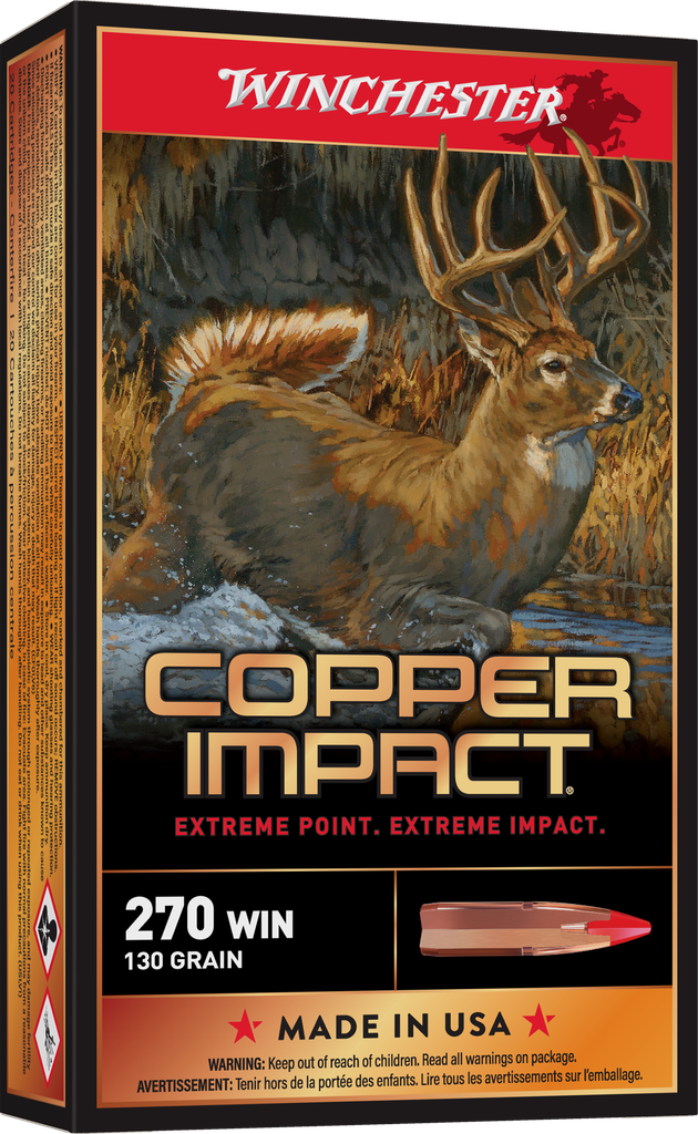 WINCHESTER X270CLF COPPER IMPACT 270 WIN 130 GRAIN LF 20 RNDS 