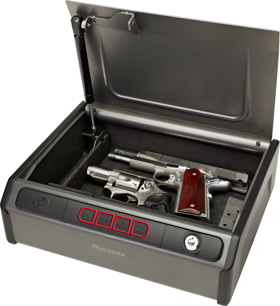 HORNADY 97436 RAPID SAFE RFID ACCESS CODE KEY ENTRY GRAY STEEL HOLDS 2 HANDGUNS