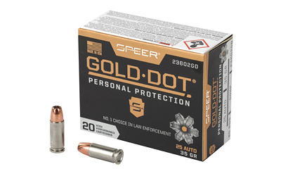 SPEER GOLD DOT 25ACP 35GR HP 20 RND BOX CCI23602GD
