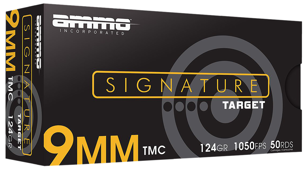 AMMO INC 9124TMCA50 SIGNATURE 9MM 124 GRAIN TOTAL METAL CASE 50 RNDS