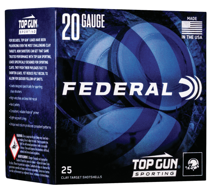 FEDERAL TGS22475 TOP GUN 20 GA 2-3/4" 7/8OZ 7.5 SHOT 25 RNDS