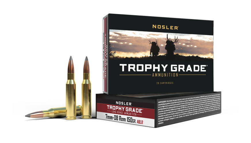 NOSLER 61020 TROPHY GRADE LONG RANGE 7MM-08 REM 150 GRAIN ABLR 20 RNDS