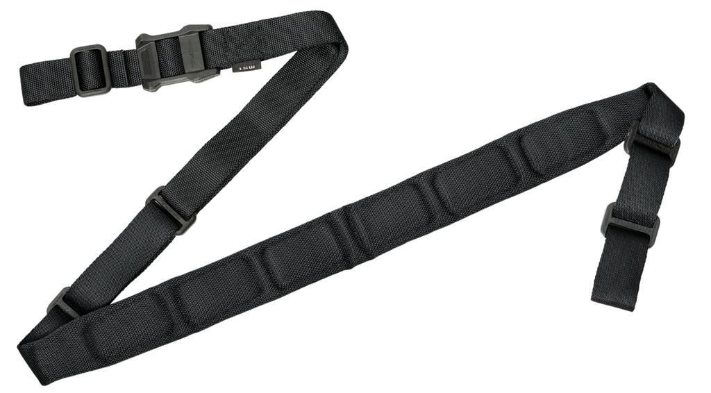 MAGPUL MAG545-BLK MS1 SLING 1.25"-1.88" W X 48"- 60" L PADDED TWO-POINT BLACK