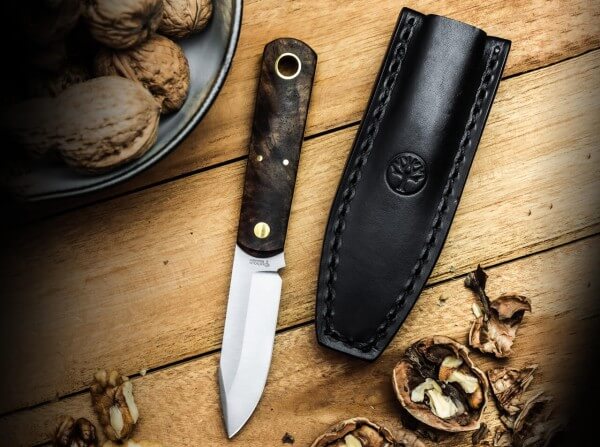 BOKER 120506 BARLOW BFF WALNUT W/ BRASS FIXED BLADE ABE-L STEEL