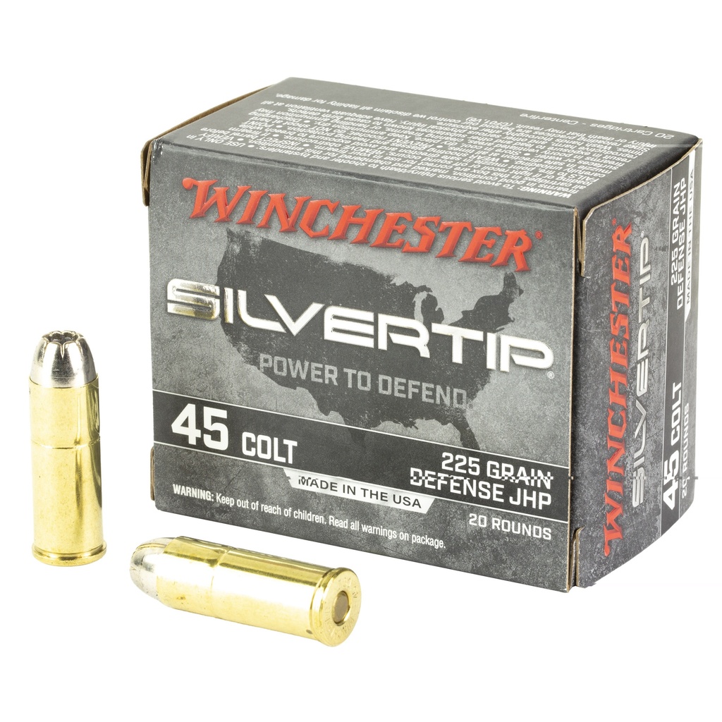 WINCHESTER W45CST SIVERTIP 45 COLT 225 GRAIN JHP 20 RNDS