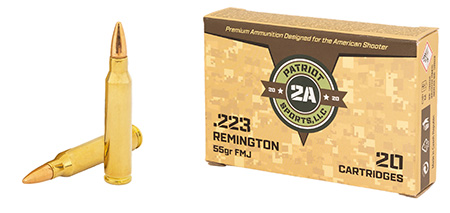 PATRIOT SPORTS LLC P223055F 223 REM 55 GRAIN FULL METAL JACKET 20 RNDS