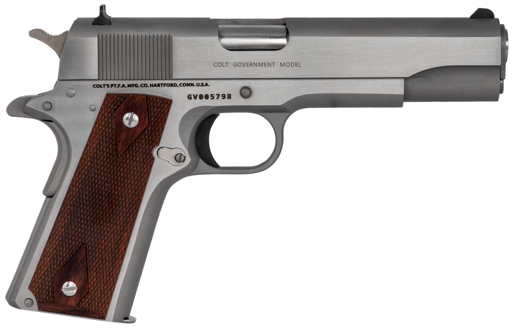 COLT GOVERNMENT MODEL 45 ACP 5" BBL STAINLESS NM O1911CSS