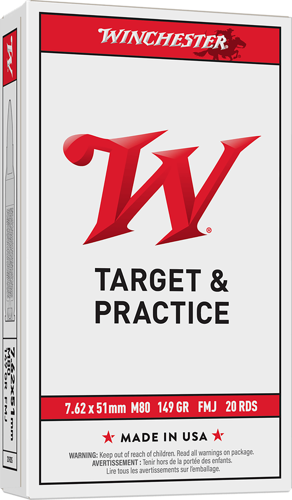 WINCHESTER USA WM80 7.62X51MM 149 GRAIN FMJ 20 RNDS