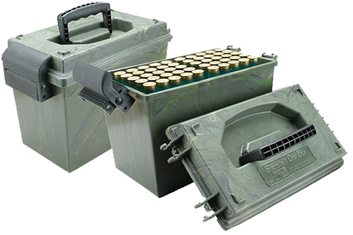 MTM CASE-GARD SHOTSHELL DRY BOX  12 GAUGE SHOTGUN WILD CAMO POLYPROPYLENE 100RD SD-100-12-09