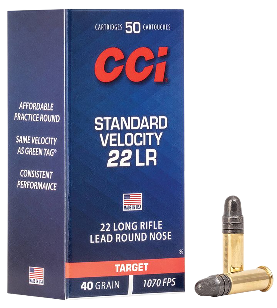 CCI 0035 STANDARD VELOCITY  22LR 40GR LEAD ROUND NOSE 50 PER BOX