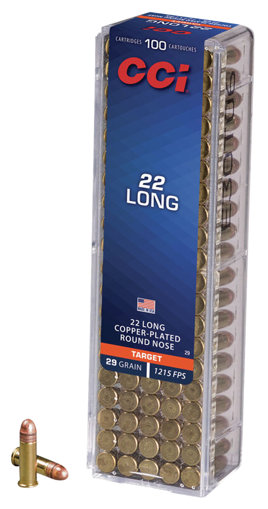 CCI 0029 TARGET 22 LONG 29 GRAIN COPPER PLATED RN 100 RNDS