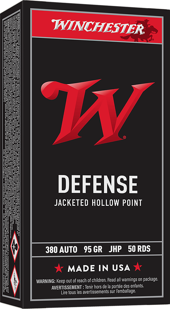 WINCHESTER USA380JHP USA  380 ACP 95 GRAIN JACKETED HOLLOW POINT 50 RNDS